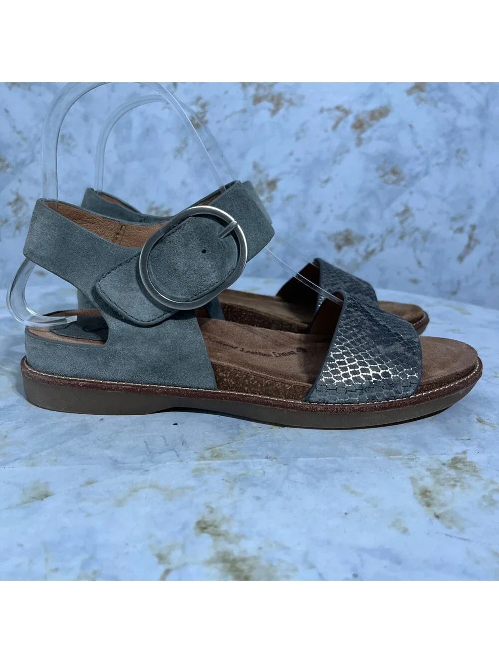 Sofft Bali Women's Size 6M Shoes Green Brown Leather Strappy Comfort Sandals